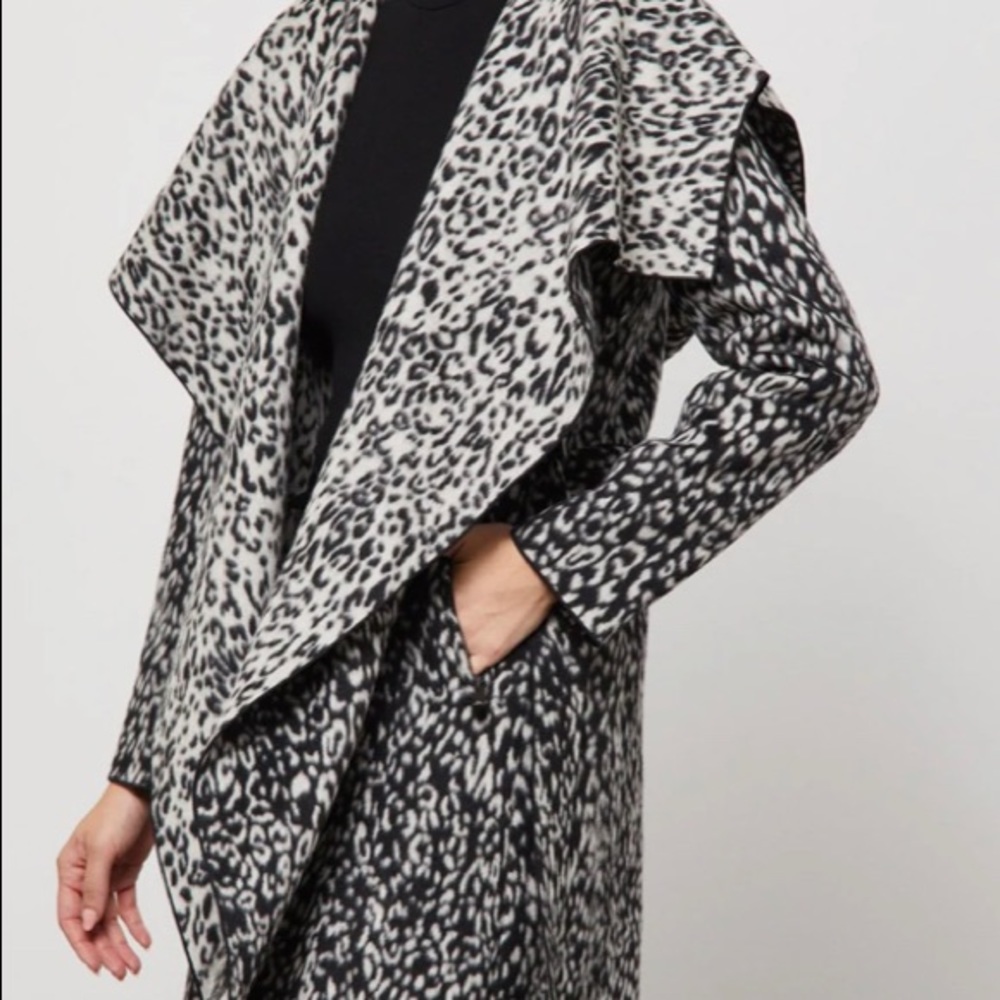 SOLD White and Black leopard coat!